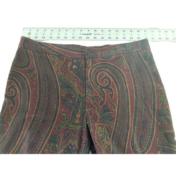 Vintage Ralph Lauren Velour Paisley Pants Womens Size 12 Wimsigoth Grunge 90s - Picture 7 of 16